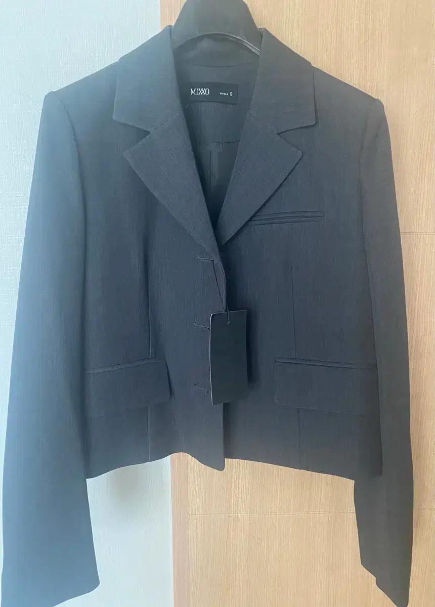 미쏘 테일러드 크롭 자켓 DARK GRAY 7