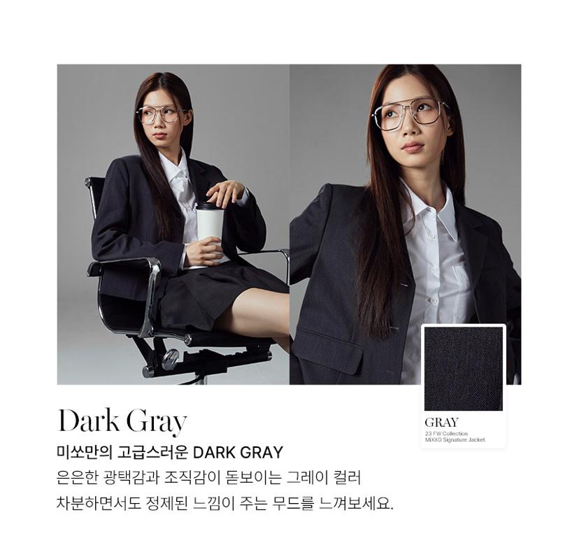 미쏘 테일러드 크롭 자켓 DARK GRAY 11