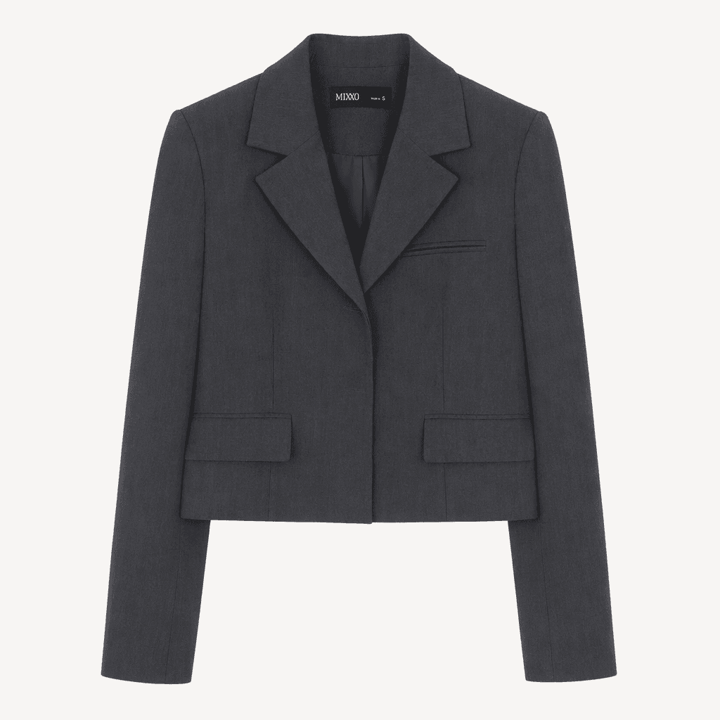미쏘 테일러드 크롭 자켓 DARK GRAY