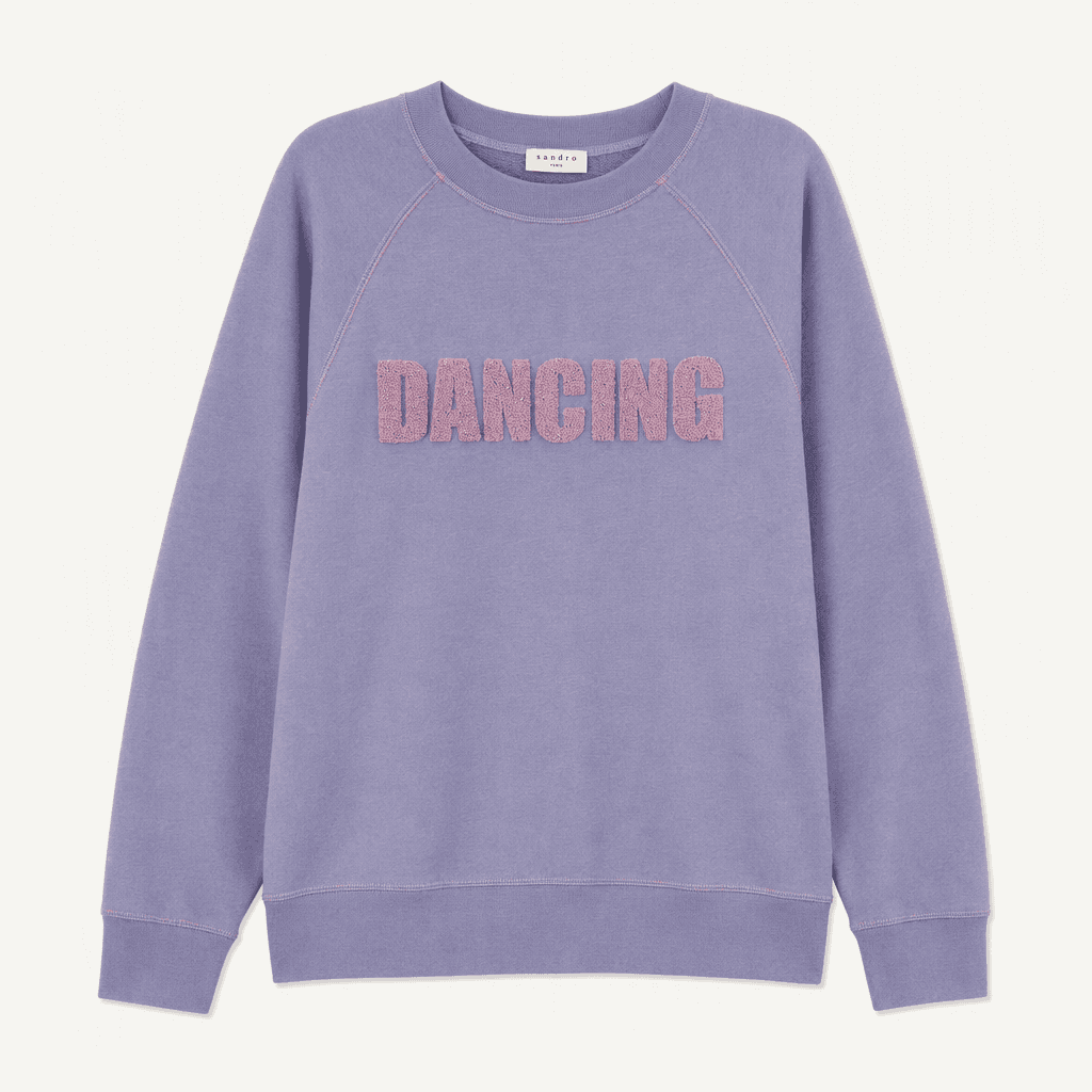 산드로 DANCING 레터링 맨투맨 퍼플