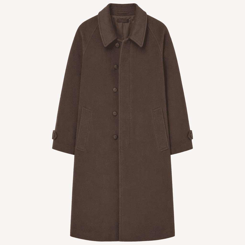 유니클로 UNIQLO 울 블렌드 싱글 코트 브라운