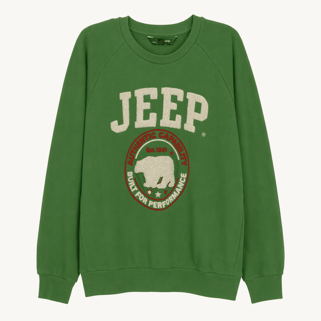 JEEP 지프 맨투맨 티셔츠 그린 XL(105)
