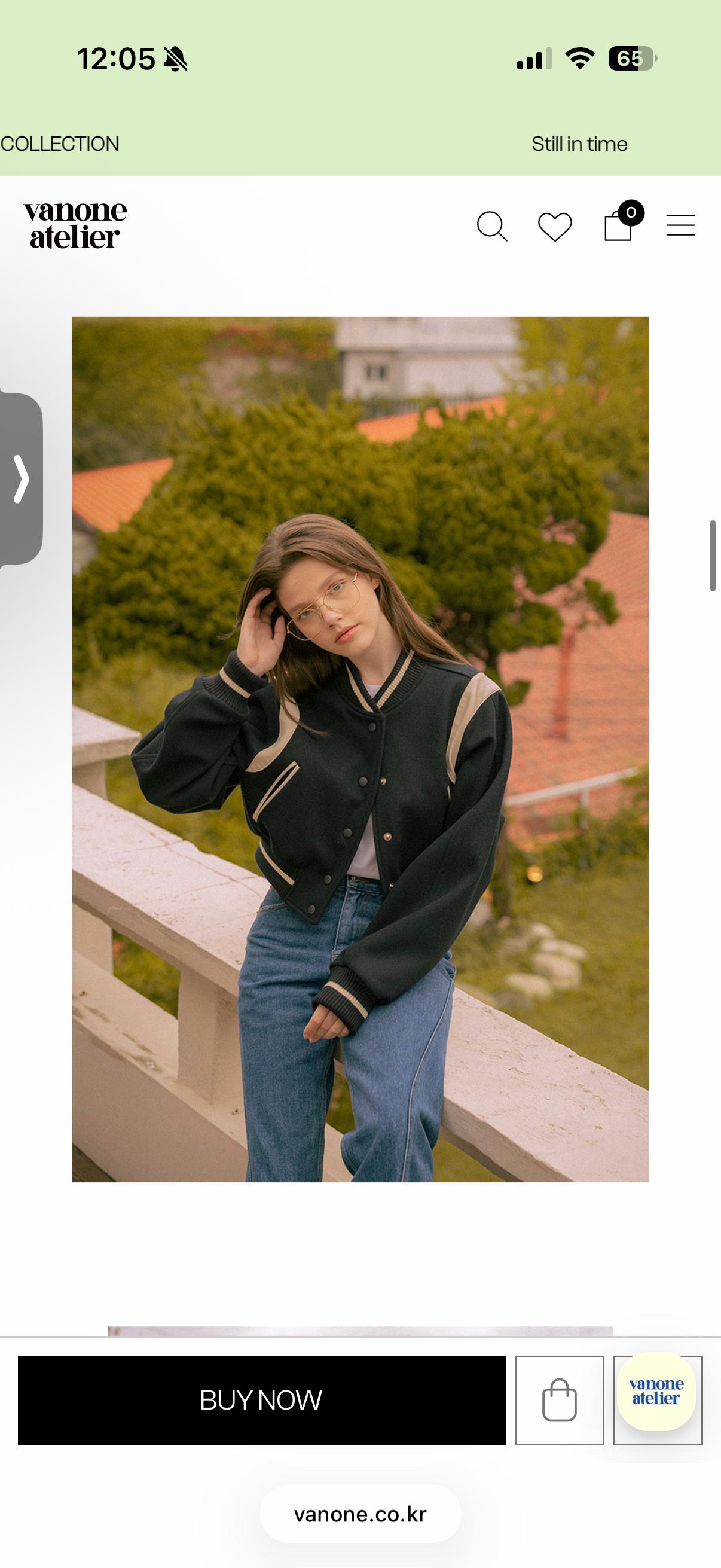 반원아틀리에 크롭 울 스타디움 재킷 네이비 3