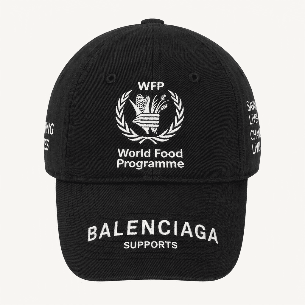 발렌시아가 WFP 자수 베이스볼 캡 블랙