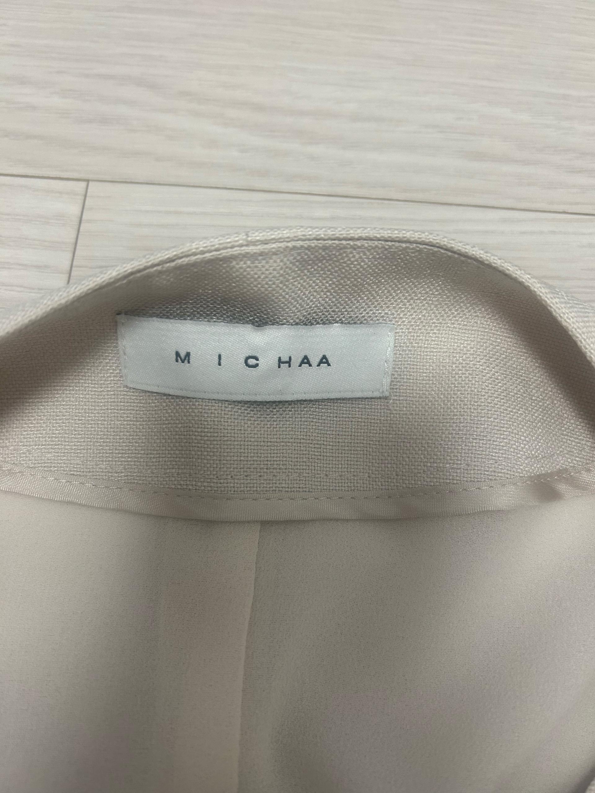 미샤 베이지 노카라 반팔 자켓 4