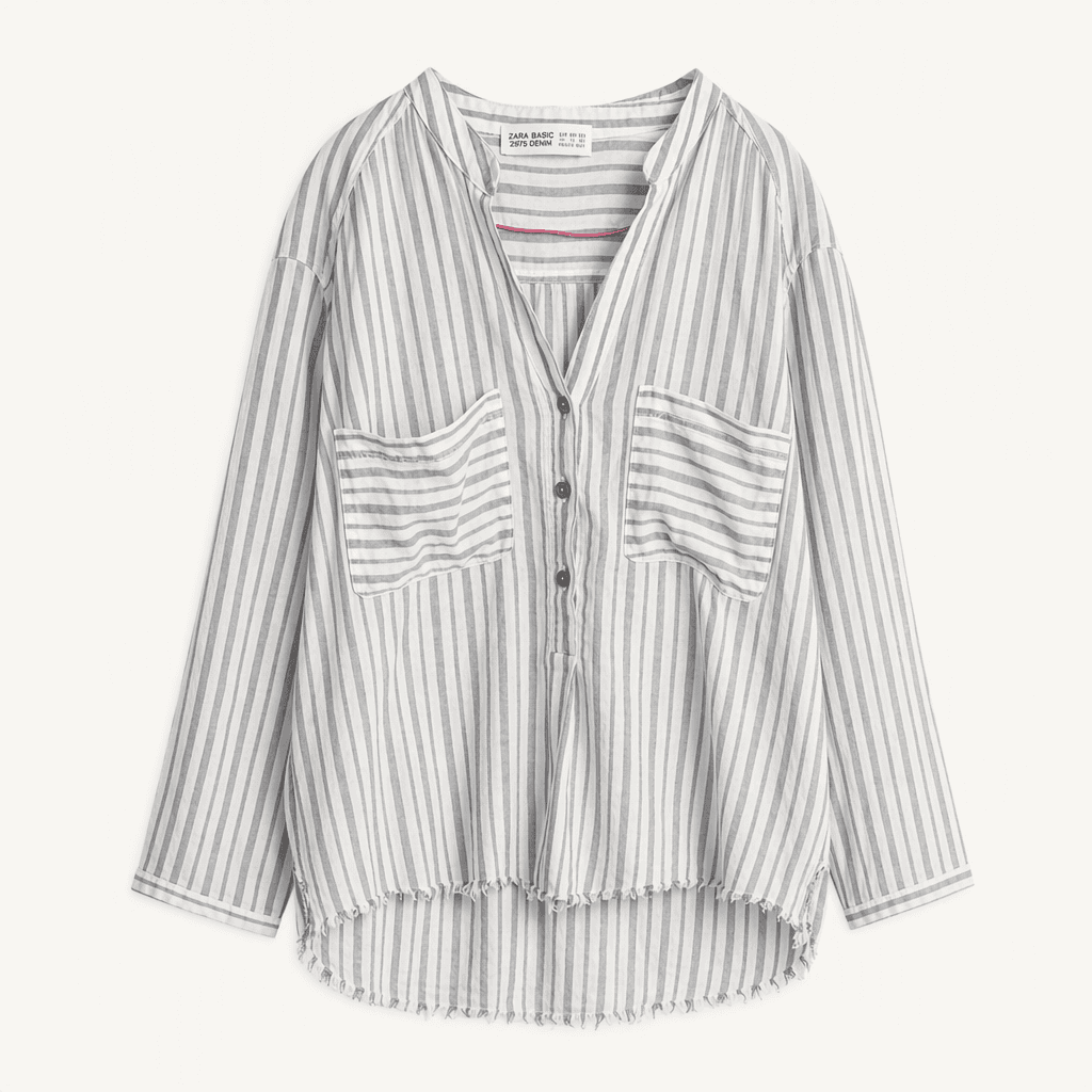 ZARA BASIC 스트라이프 셔츠 착용컷