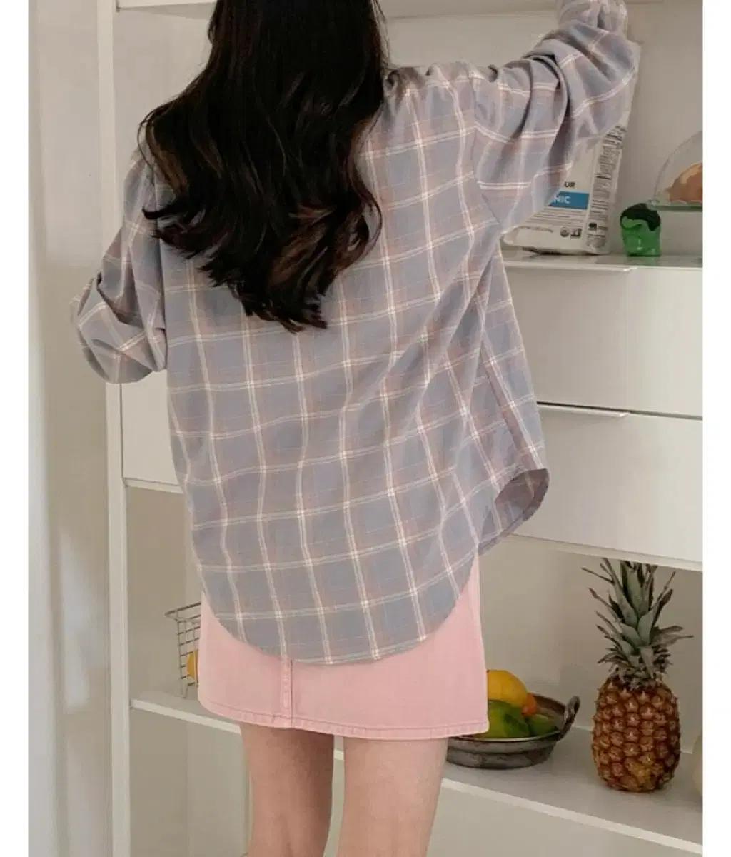 아뜨랑스 빈티지파스텔 체크 루즈핏 셔츠 4