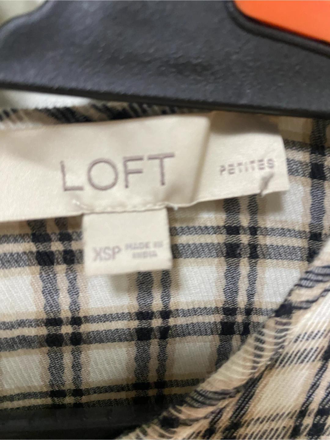 Loft 체크 프릴 블라우스 XSP 3