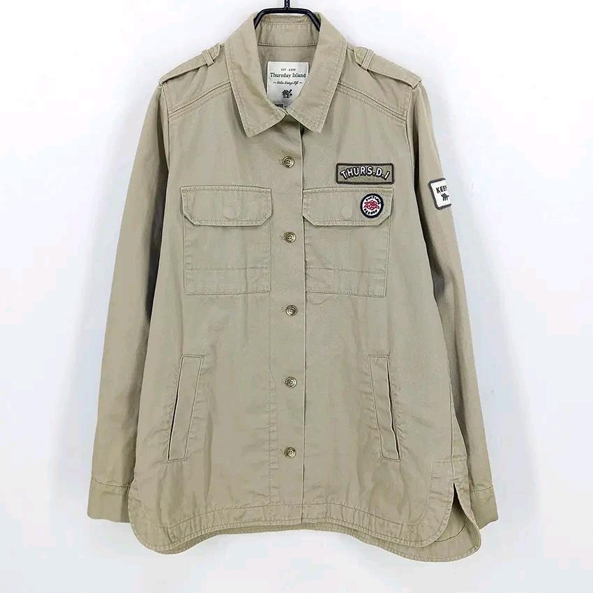 써스데이아일랜드 여 춘추 루즈핏 코튼자켓 베이지85 (HU44309) 2