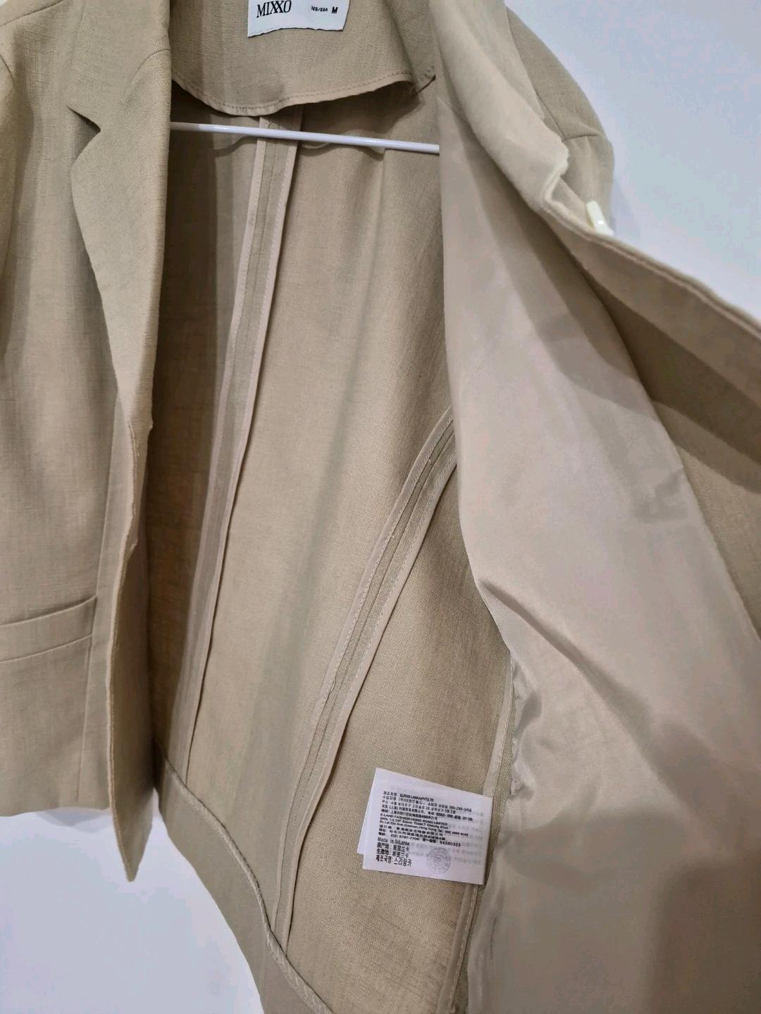 미쏘(MIXXO) 내추럴 베이지 재킷 (M / 레이온·면 혼방) 4