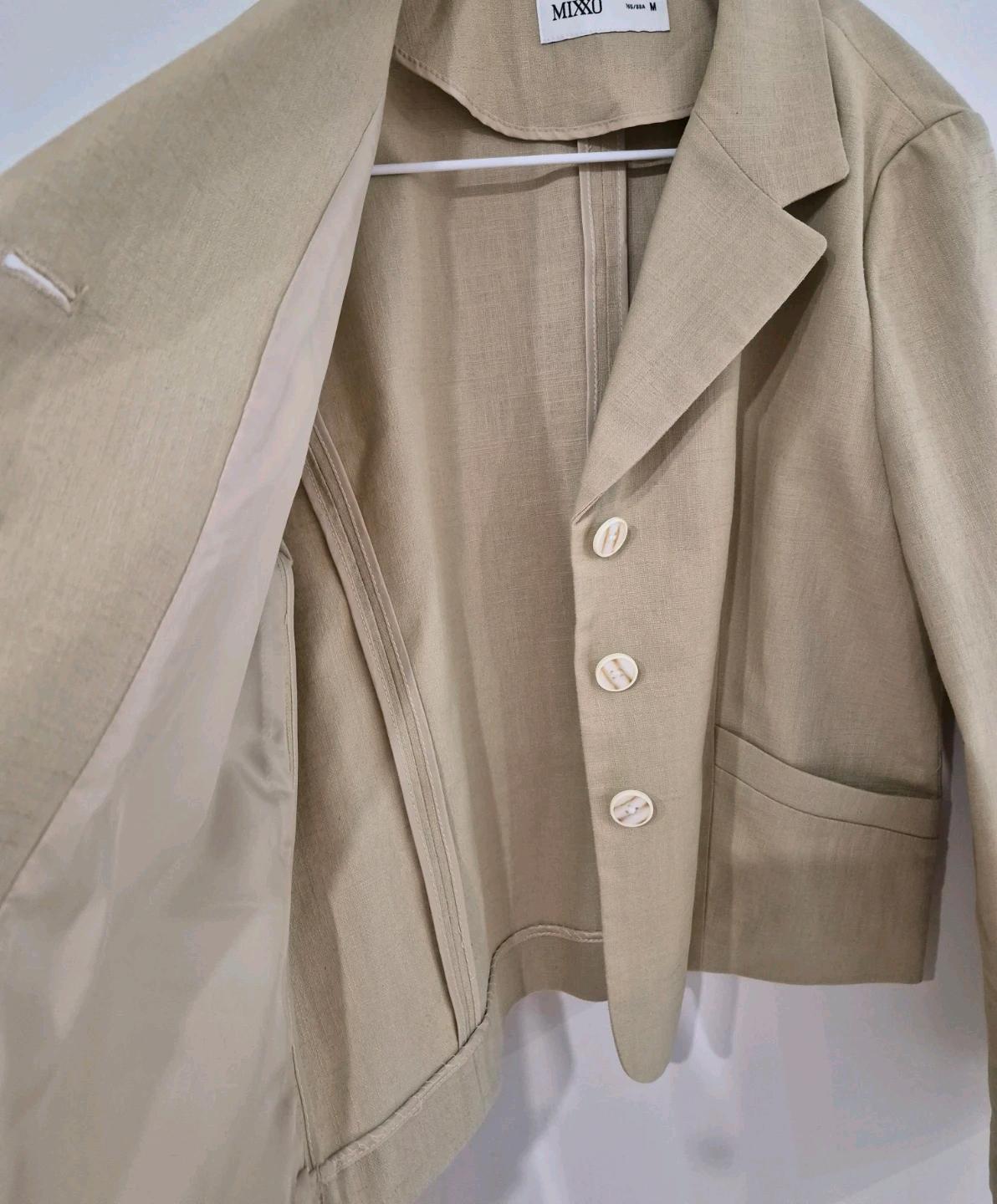 미쏘(MIXXO) 내추럴 베이지 재킷 (M / 레이온·면 혼방) 3