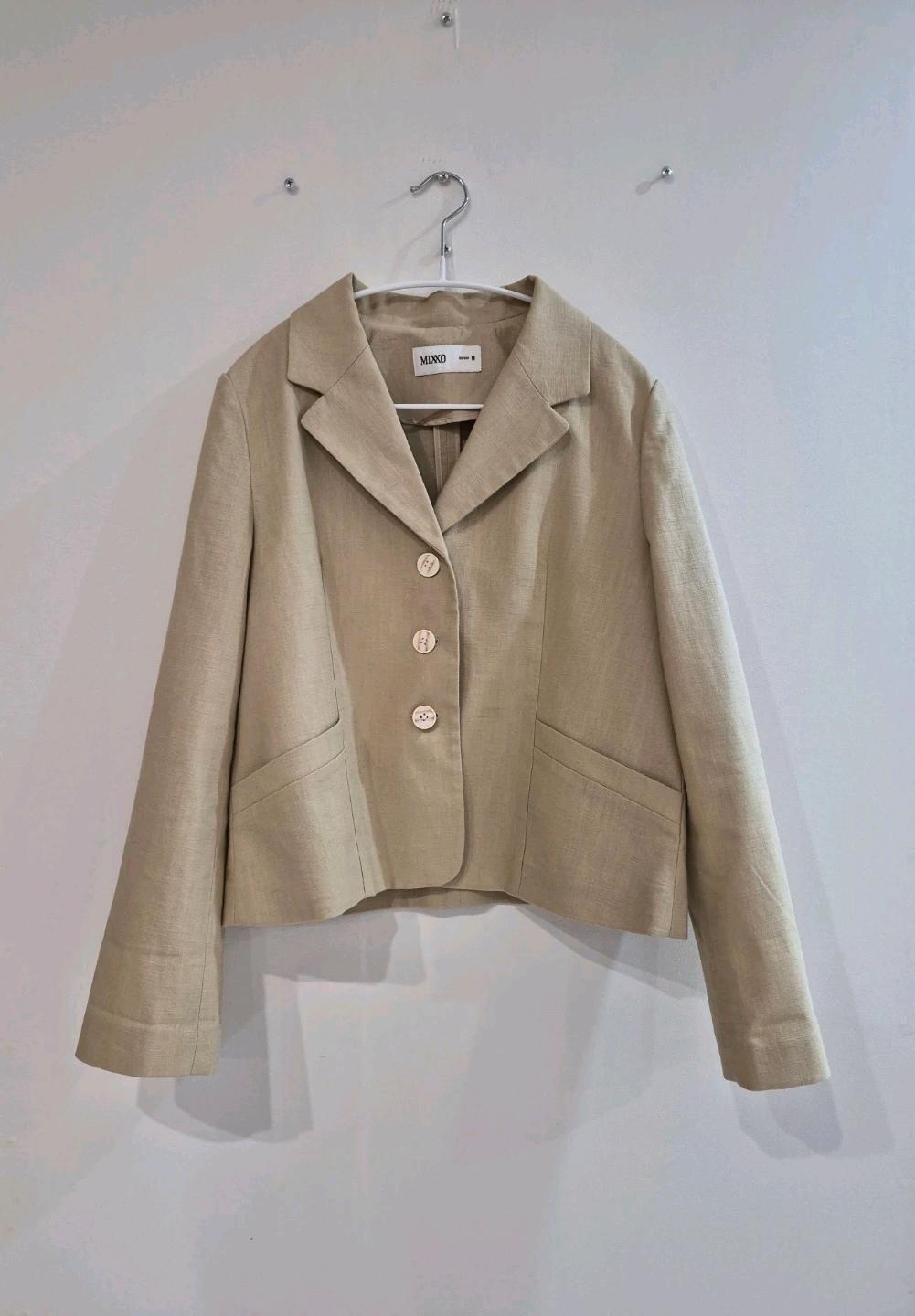 미쏘(MIXXO) 내추럴 베이지 재킷 (M / 레이온·면 혼방) 2