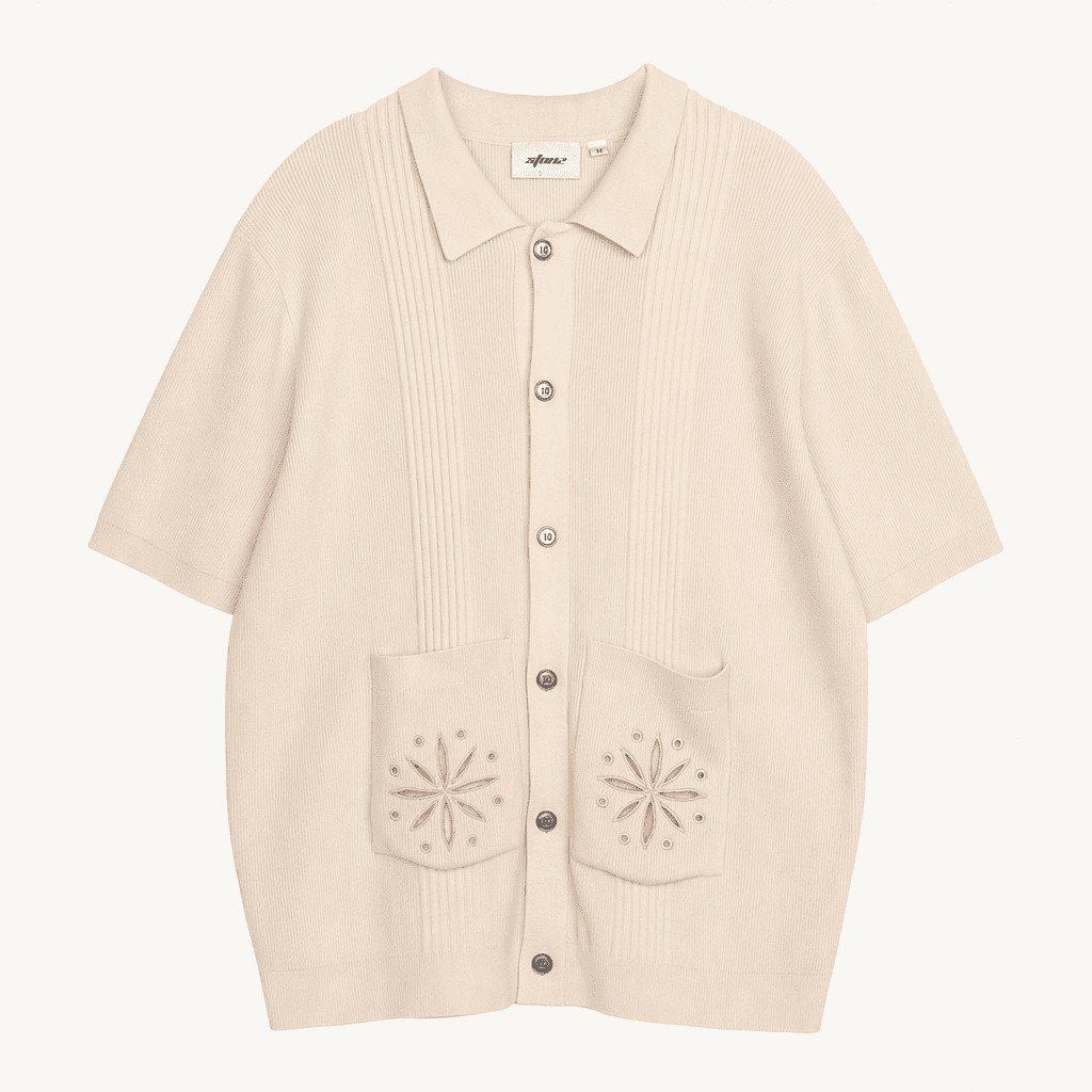 엑스톤즈 XTONZ 크림 반팔 가디건 M [A1096]
