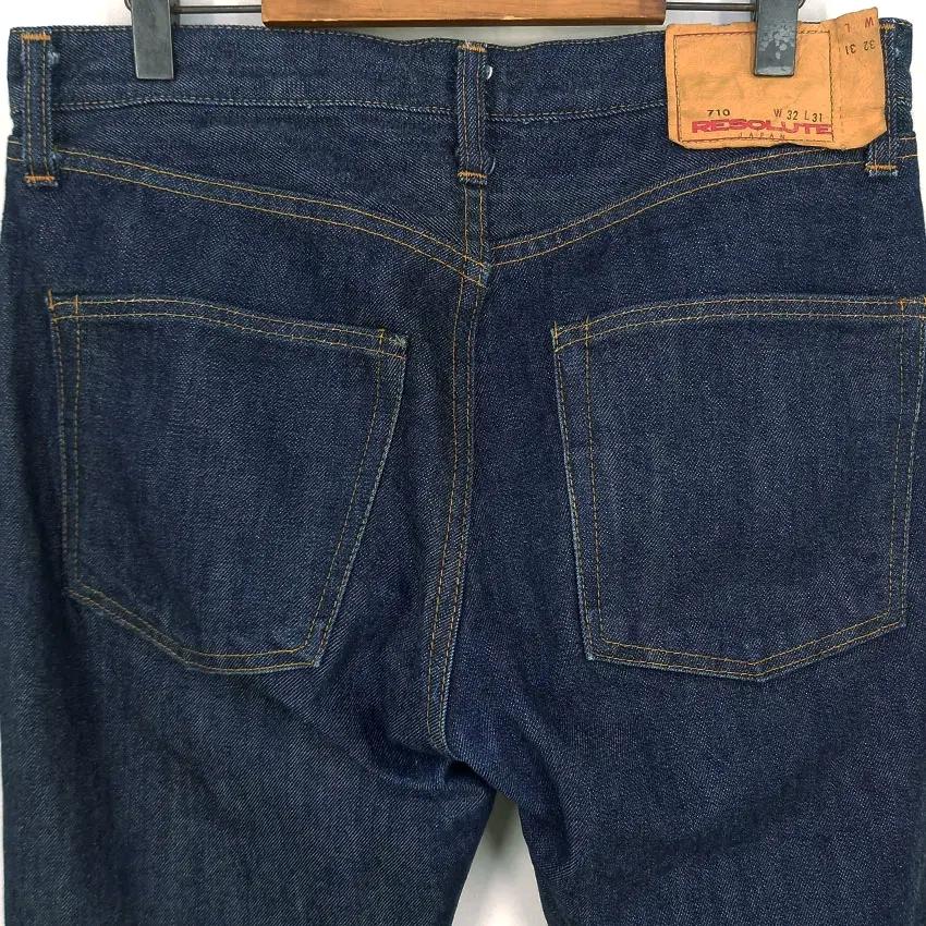 레졸루트 남성 춘추 워싱 버튼플라이 데님팬츠 중청 (HU47075) 4