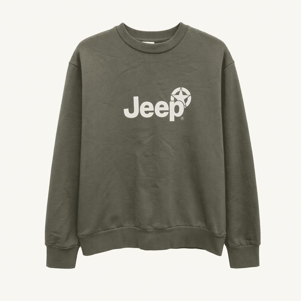 L,100 )) JEEP 지프 맨투맨 ! 카키 색상~ 팔에도 로고 있어요 !