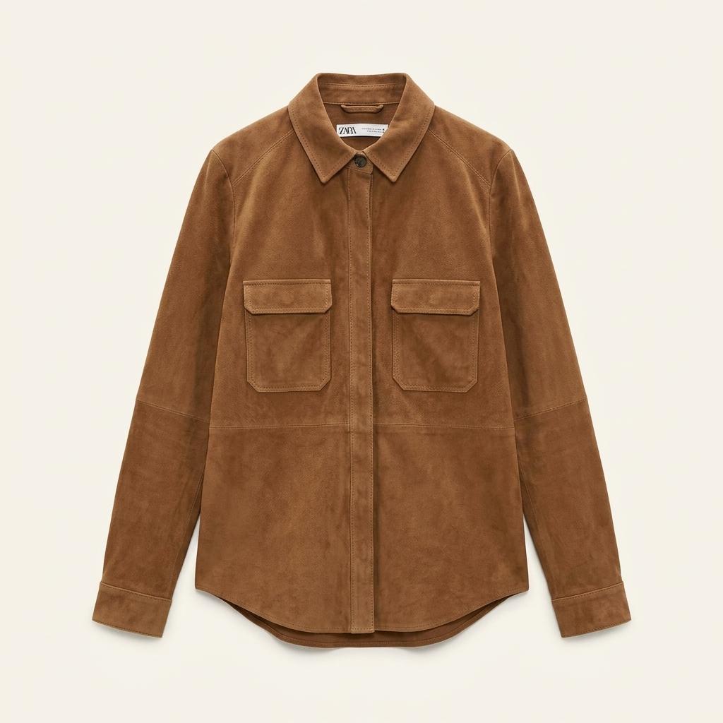 [30% 할인] ZARA 자라 우먼즈 돈피 리얼 스웨이드 셔츠 자켓