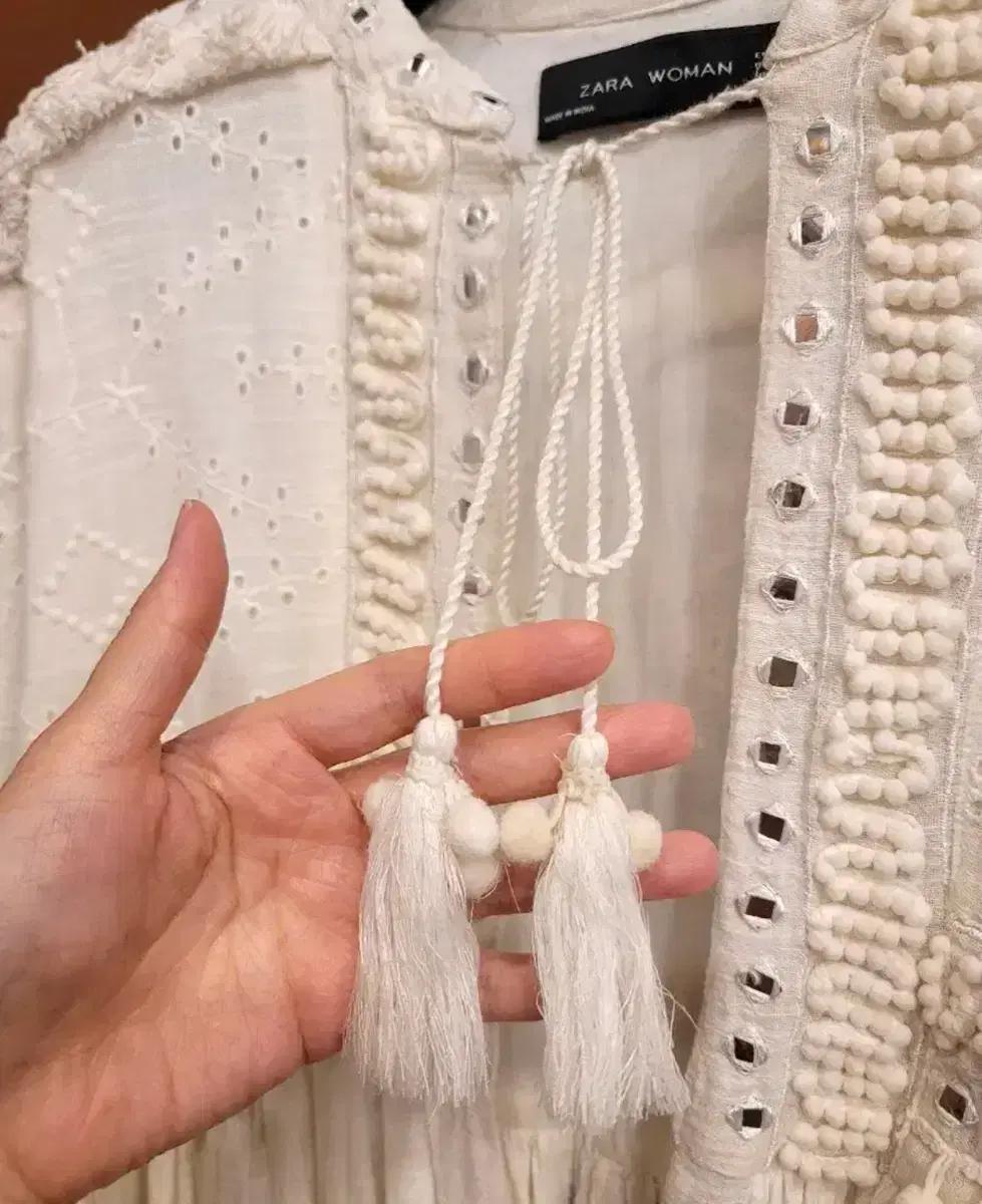 새제품 ZARA boho 폼폼 트림 자켓 M 5