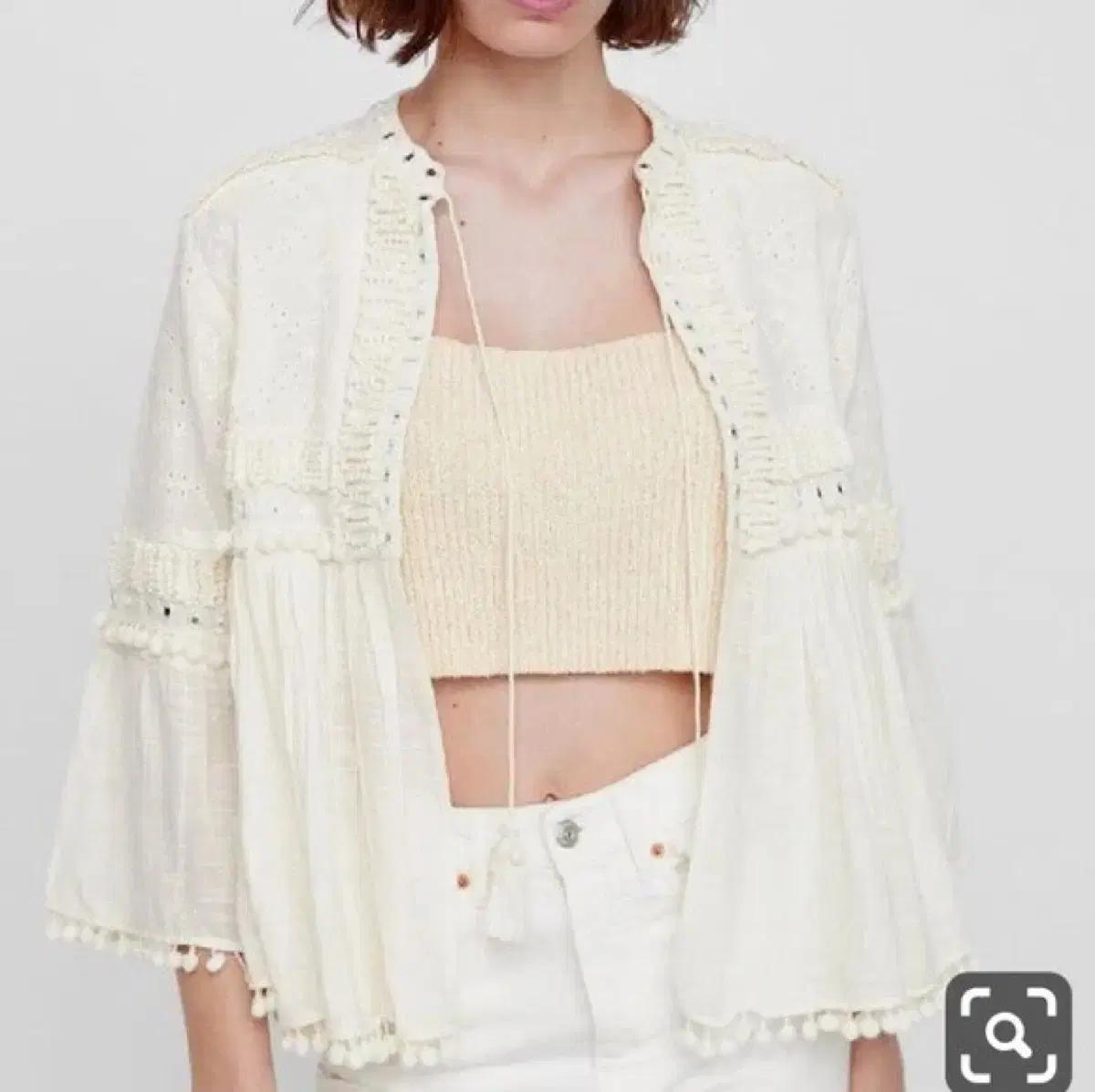 새제품 ZARA boho 폼폼 트림 자켓 M 10