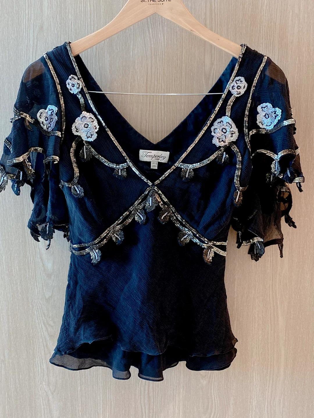temperley londen 템퍼리 런던 매우 고져스한 시퀸 실크 탑 2