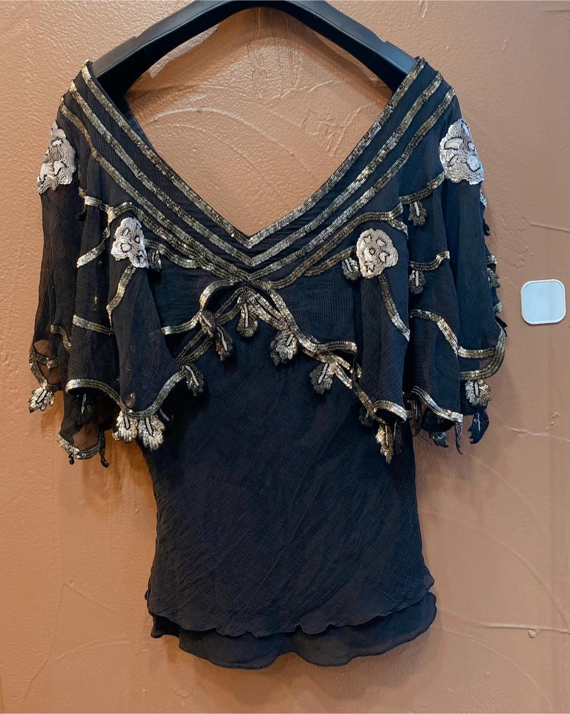 temperley londen 템퍼리 런던 매우 고져스한 시퀸 실크 탑 8