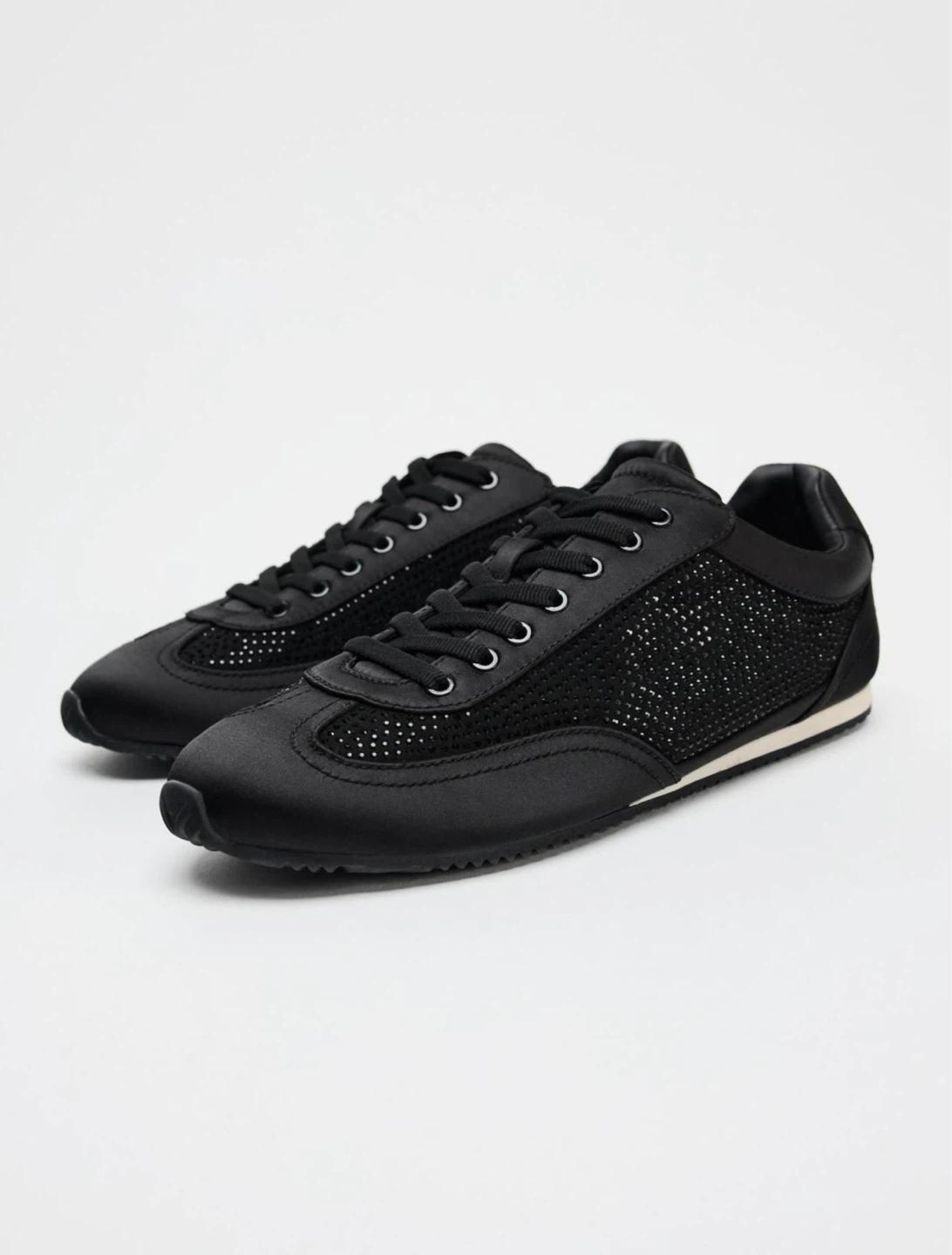 새제품 ZARA 글리터 트레이너 블랙 스니커즈 운동화 240-245 2