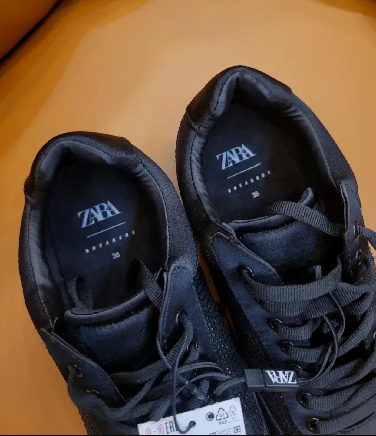 새제품 ZARA 글리터 트레이너 블랙 스니커즈 운동화 240-245 10