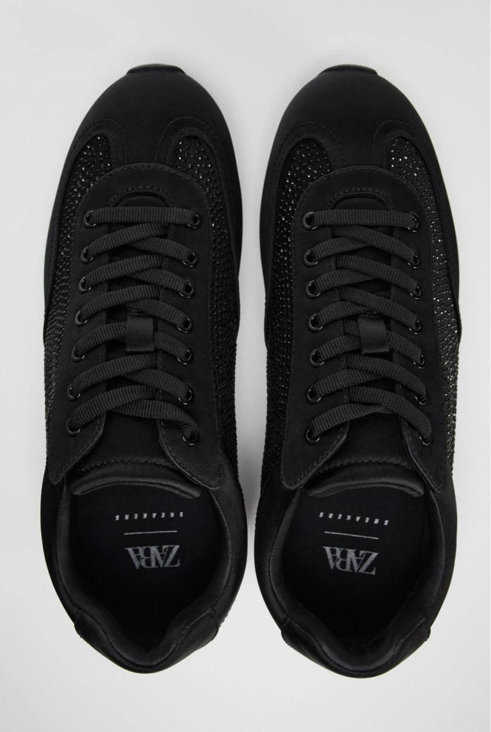 새제품 ZARA 글리터 트레이너 블랙 스니커즈 운동화 240-245 5