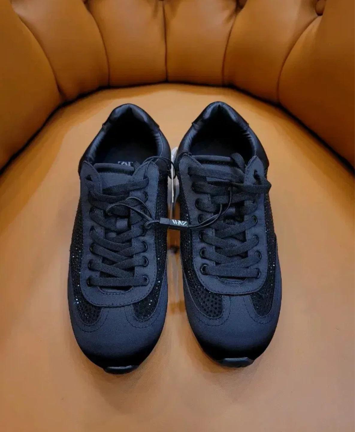 새제품 ZARA 글리터 트레이너 블랙 스니커즈 운동화 240-245 8