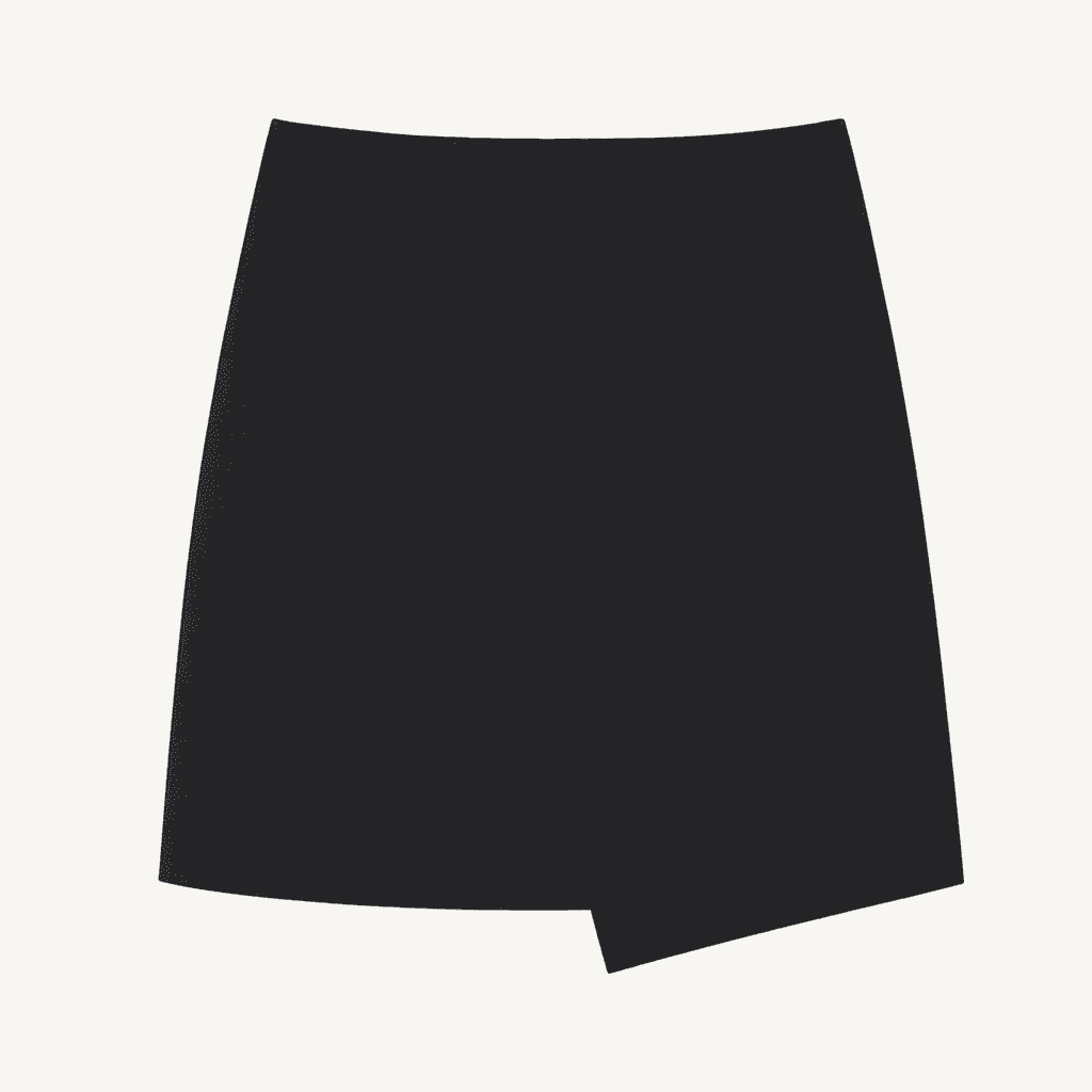 얼바닉30 폴드 랩 미니스커트 블랙