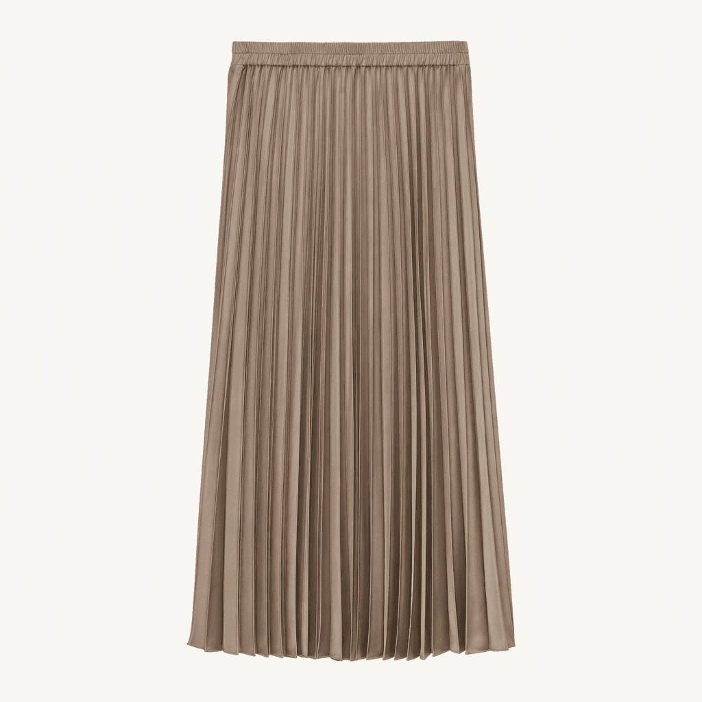 자라 zara 새틴 플리츠 롱 스커트 허리밴딩