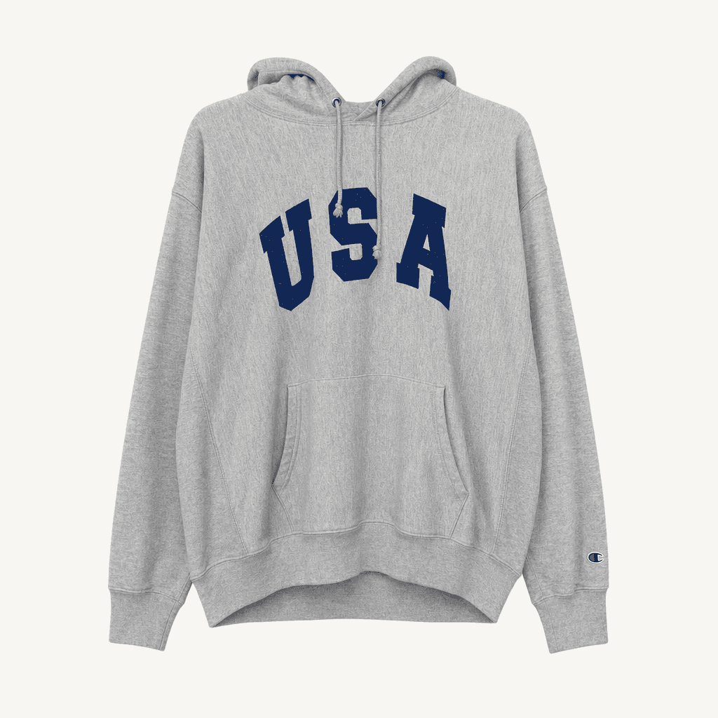 챔피온 USA 로고 그레이 후드티 H3470