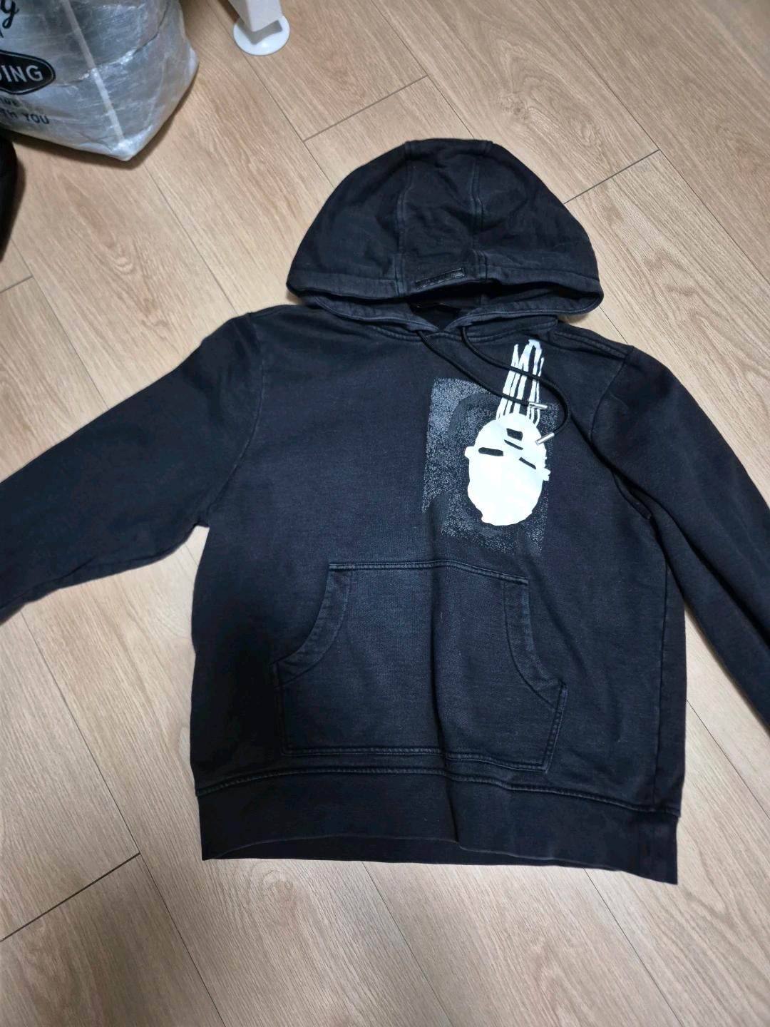디젤 블랙 골드 DIESEL BLACK GOLD 빈티지 블랙 후드티 90 2
