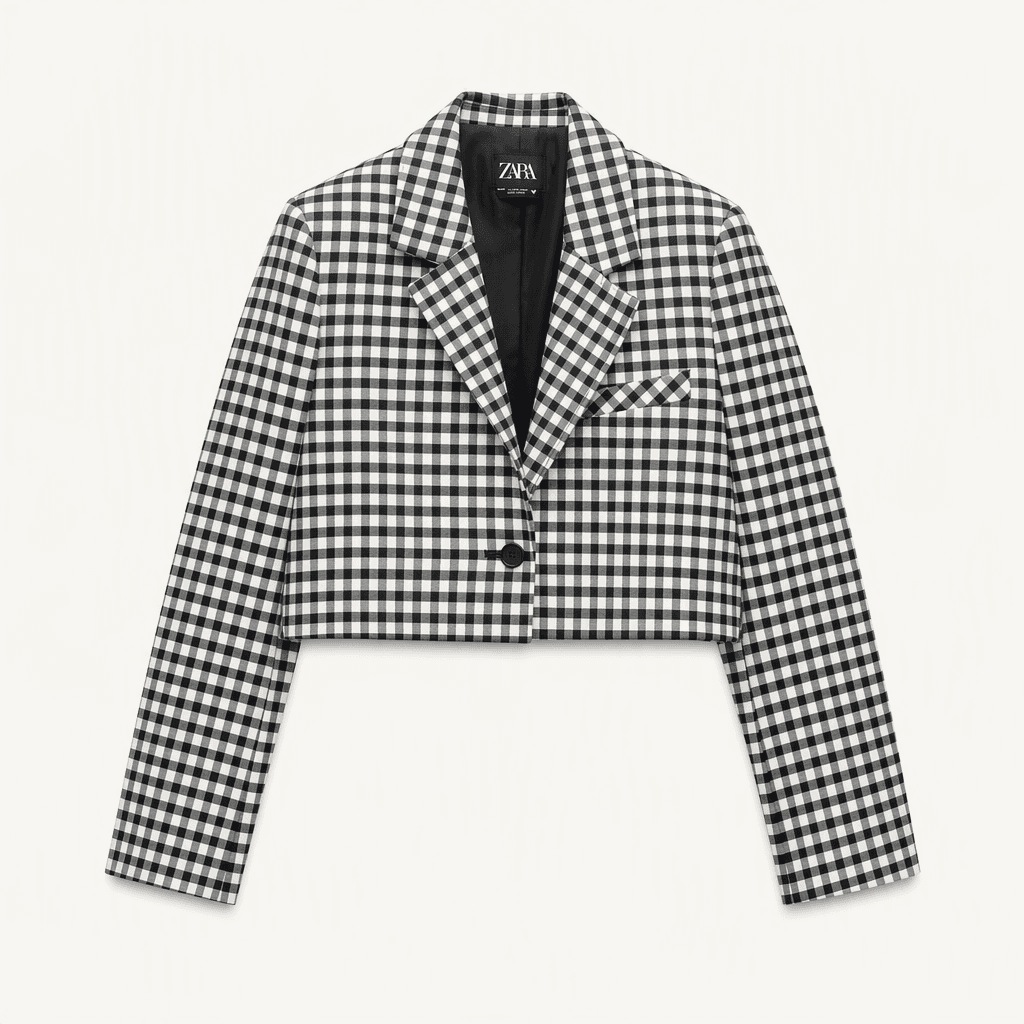 ZARA 자라 체크 크롭 재킷
