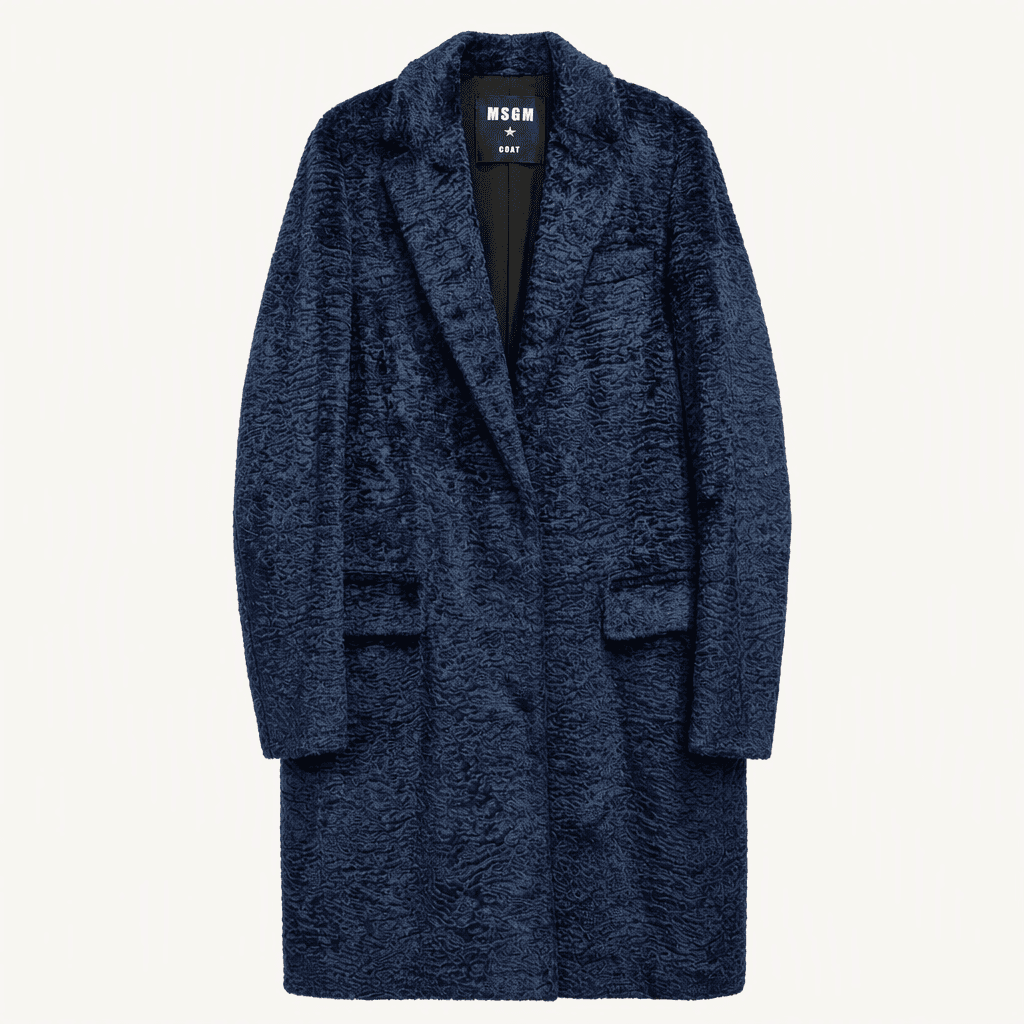 MSGM 네이비 텍스쳐드 코트 착용컷