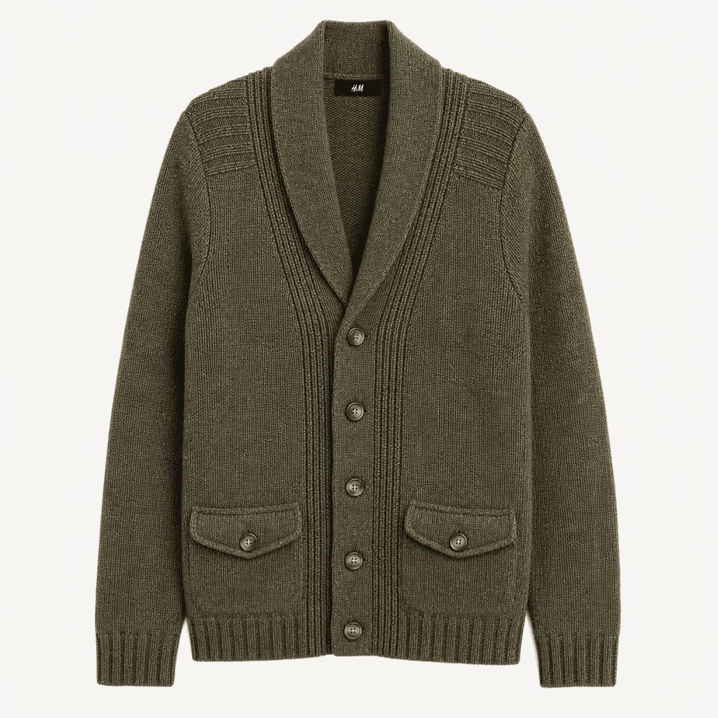 H&M 가디건 올리브 그린 착용컷