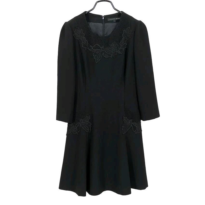올리브데올리브 여성 춘추 7부소매 미니원피스 블랙 (HU44439) 2