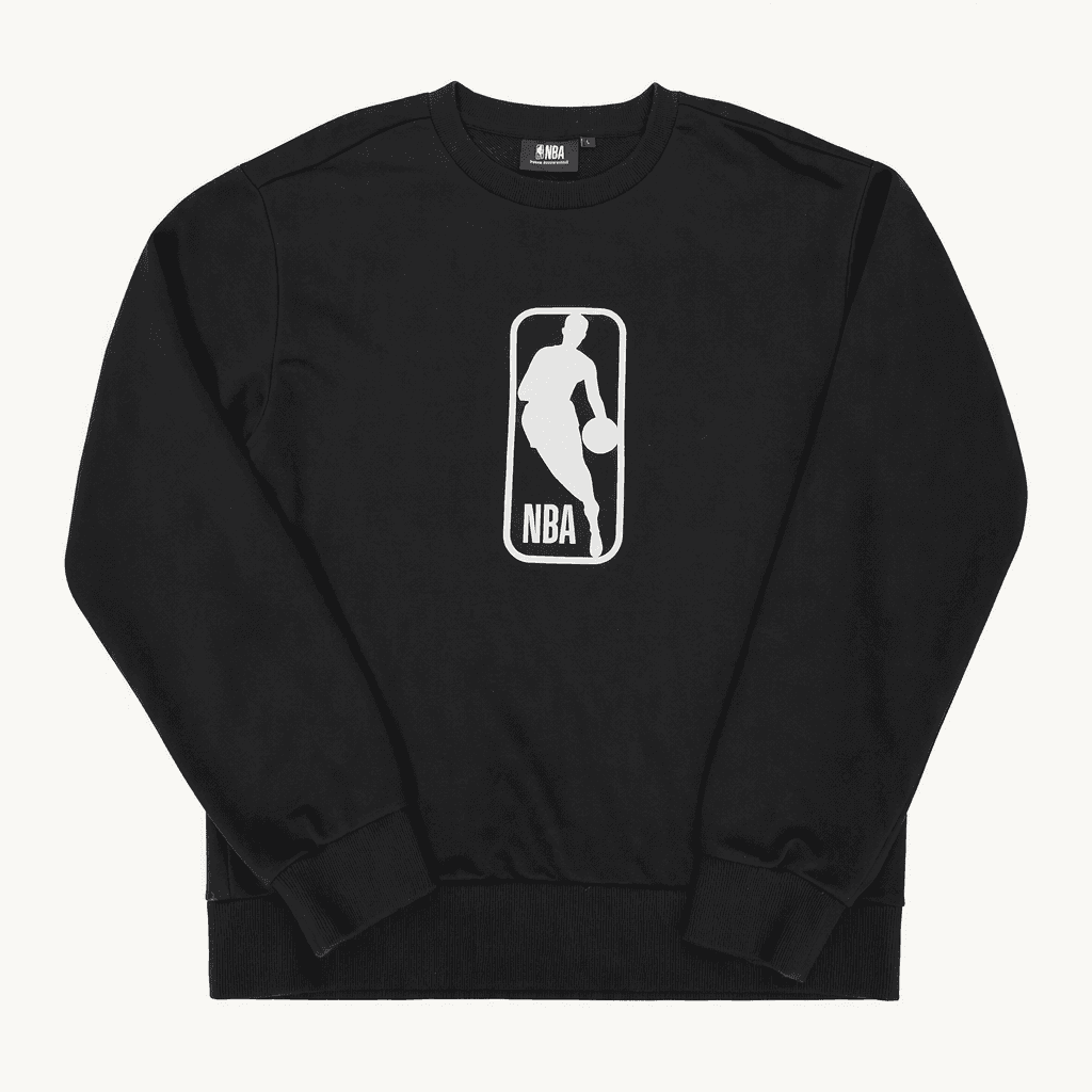 NBA 로고 그래픽 맨투맨 티셔츠 블랙