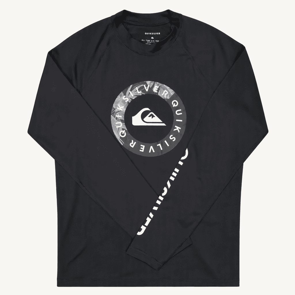 퀵실버 빅로고 긴팔 래쉬가드 블랙
