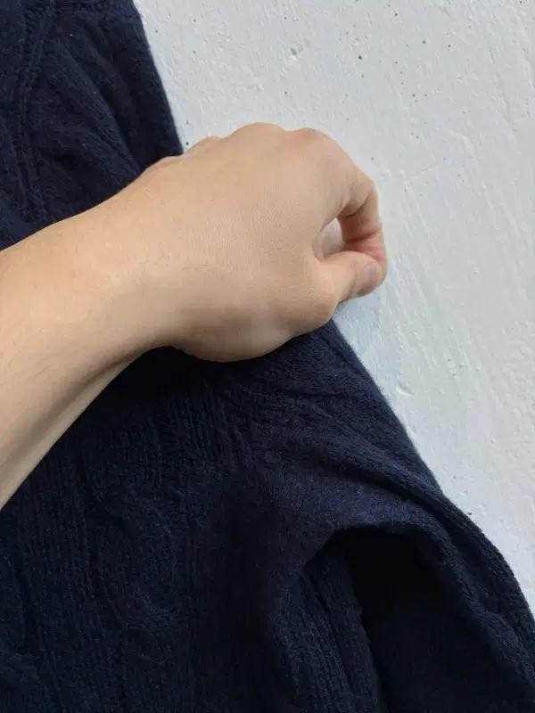 폴로랄프로렌 울 캐시미어 케이블 가디건 네이비 7