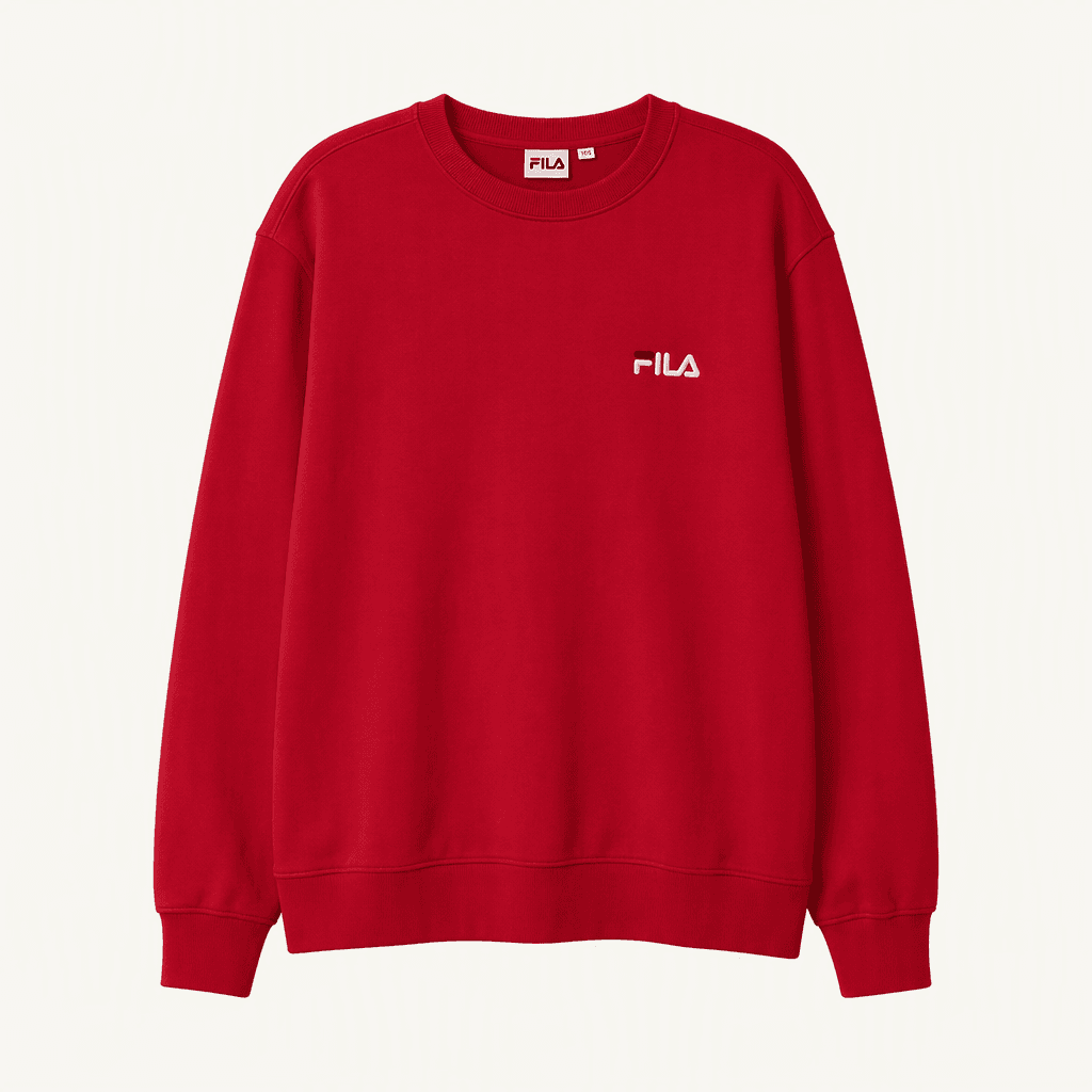 FILA 휠라 로고 자수 맨투맨 티셔츠 레드 105(XL)