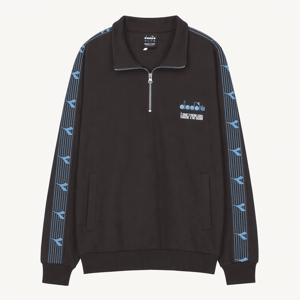 디아도라 diadora 브라운 반집업 맨투맨 L [A1112]