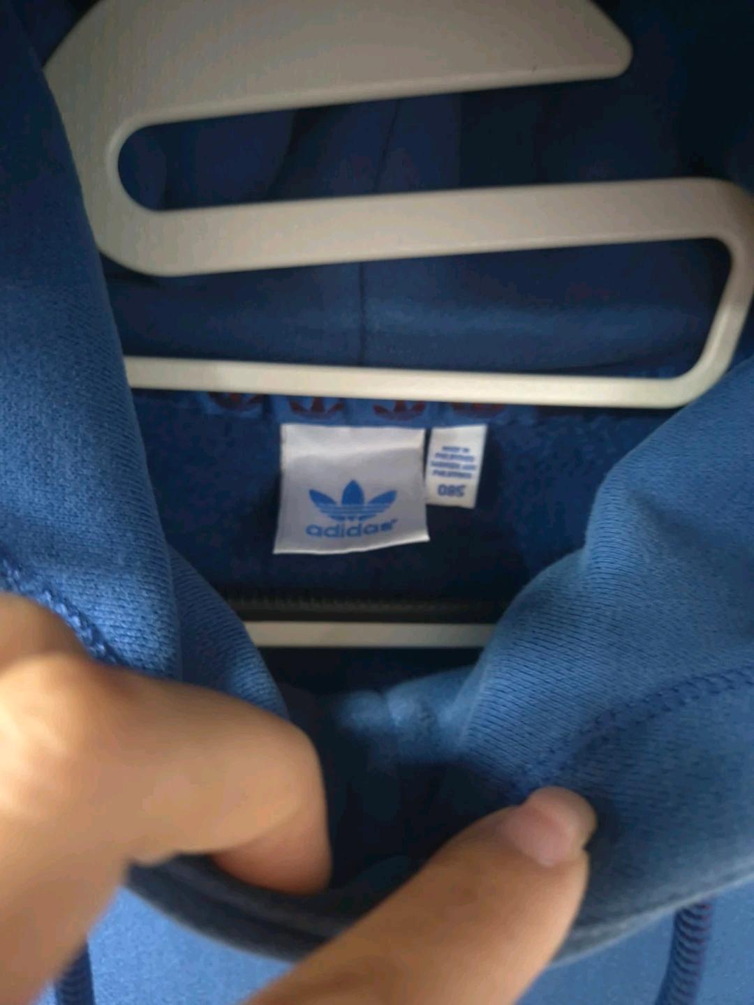 아디다스 블루 트레포일 로고 후드티 4