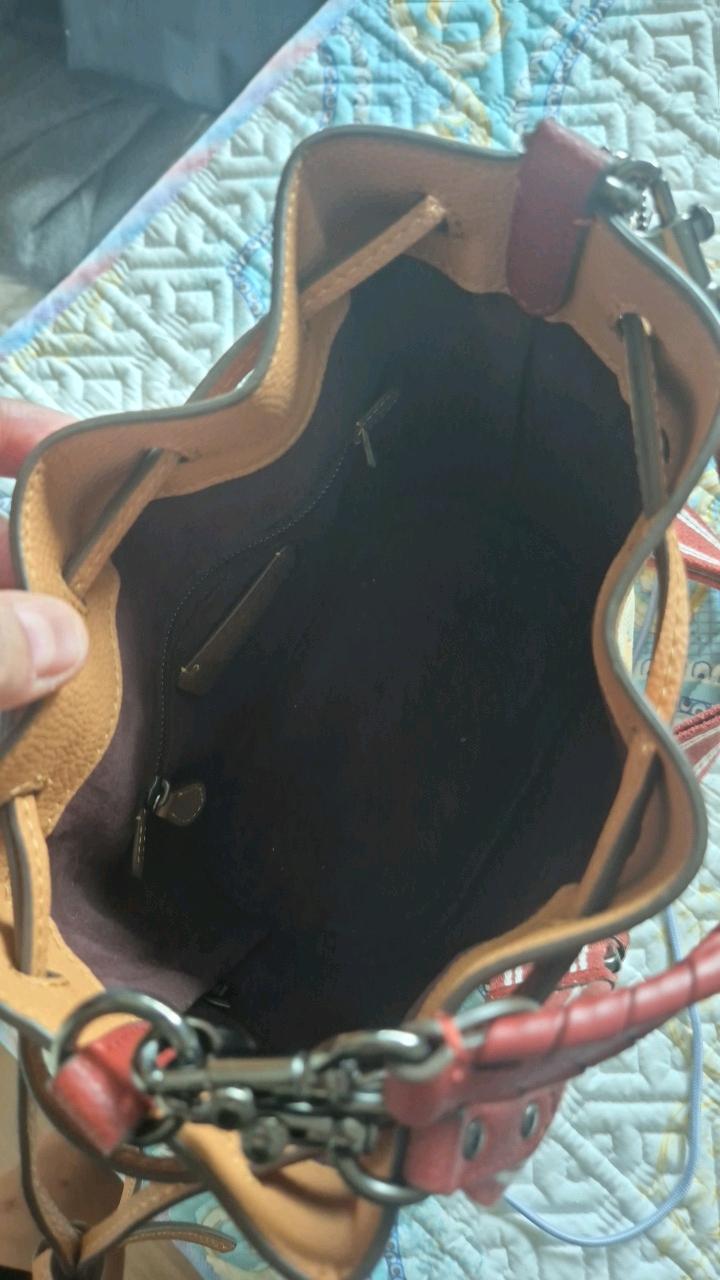 코치 레더웨어 베이지 브라운 버킷백 5