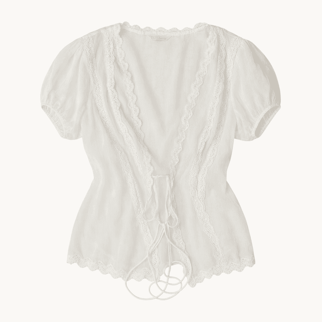 아이보렛 tie wrap blouse 착용컷