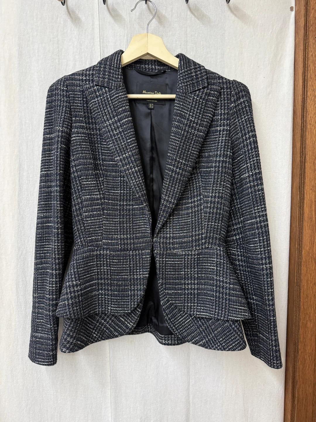 Massimo Dutti 체크 패턴 트위드 자켓 2