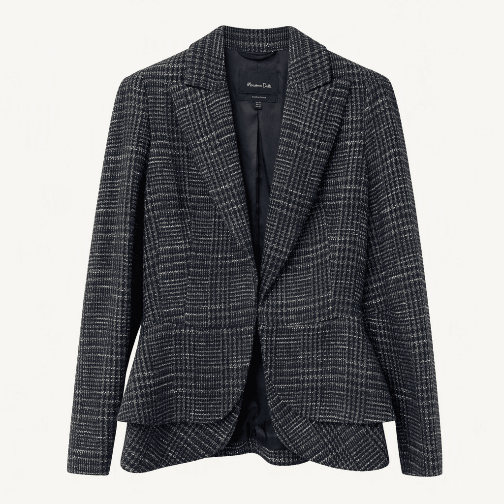 Massimo Dutti 체크 패턴 트위드 자켓