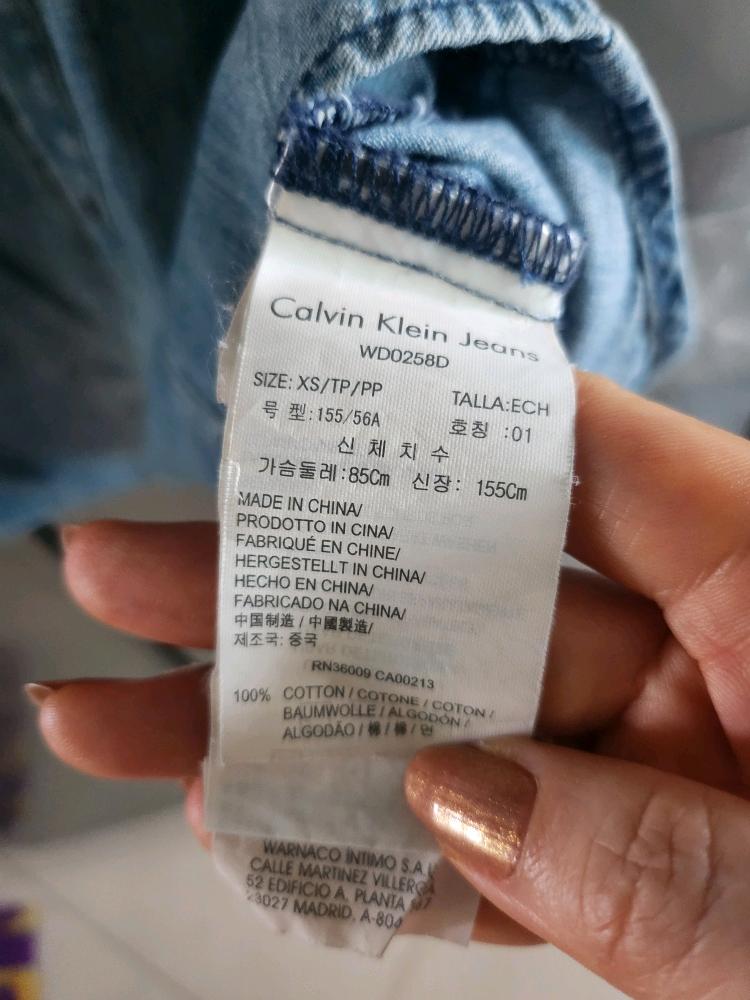 Calvin Klein 데님 셔츠 원피스 XS 10