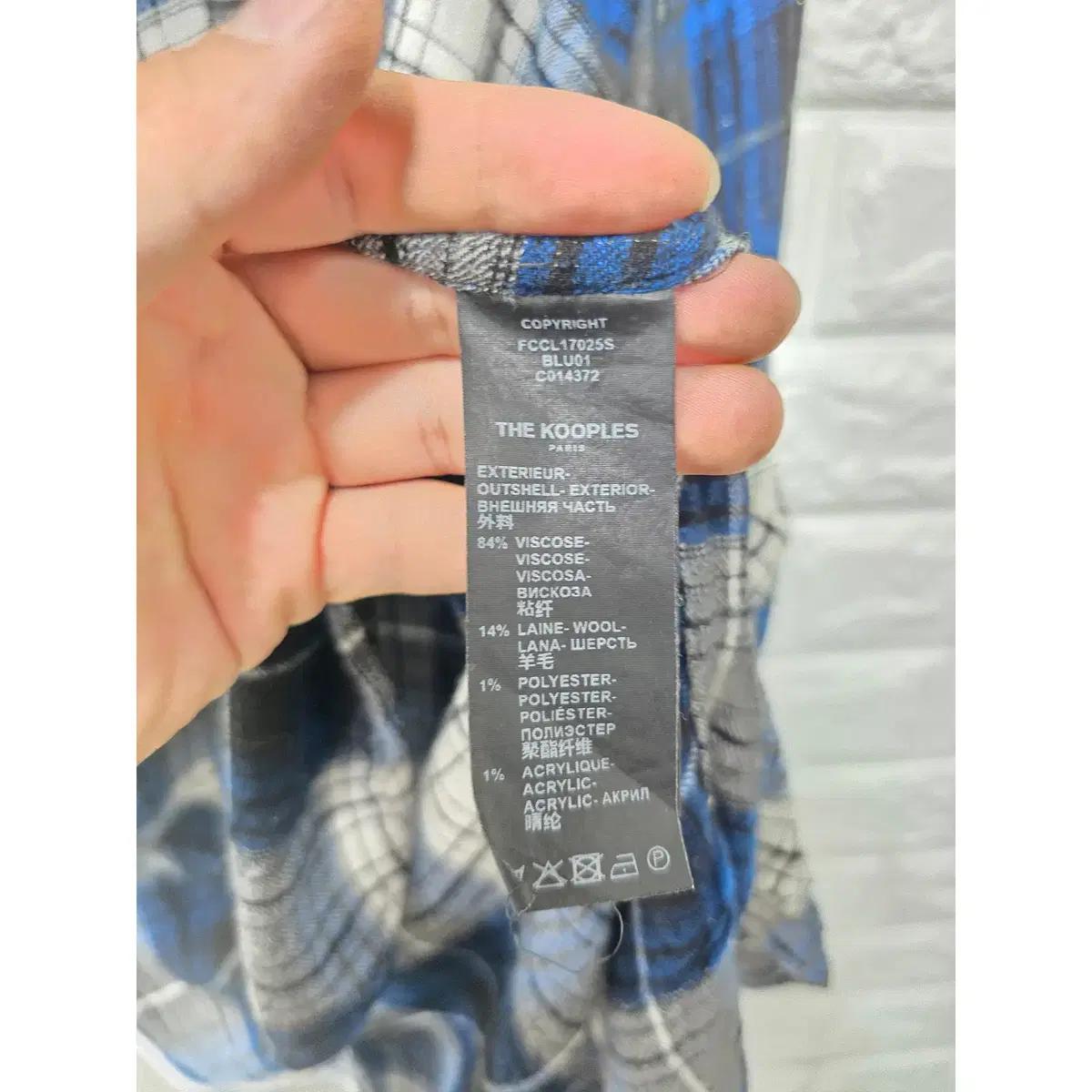 Free 한섬 더 쿠플스 오버핏 체크 플라넬 롱 셔츠 블라우스 E968 4
