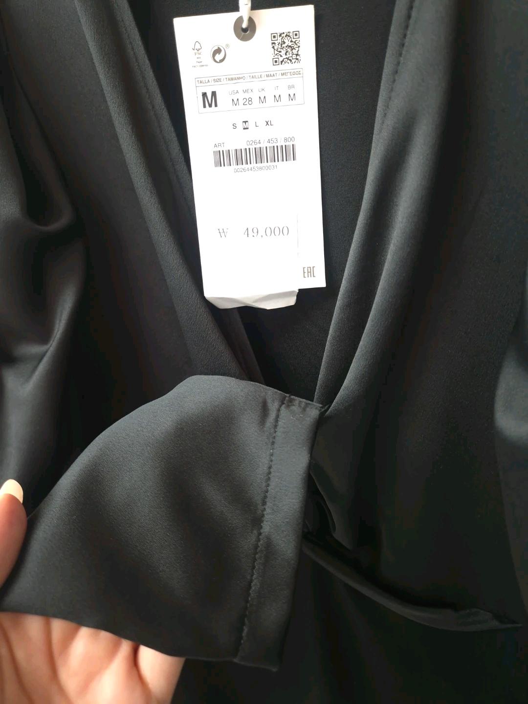 ZARA 블랙 퍼프 소매 미니 원피스 M 4