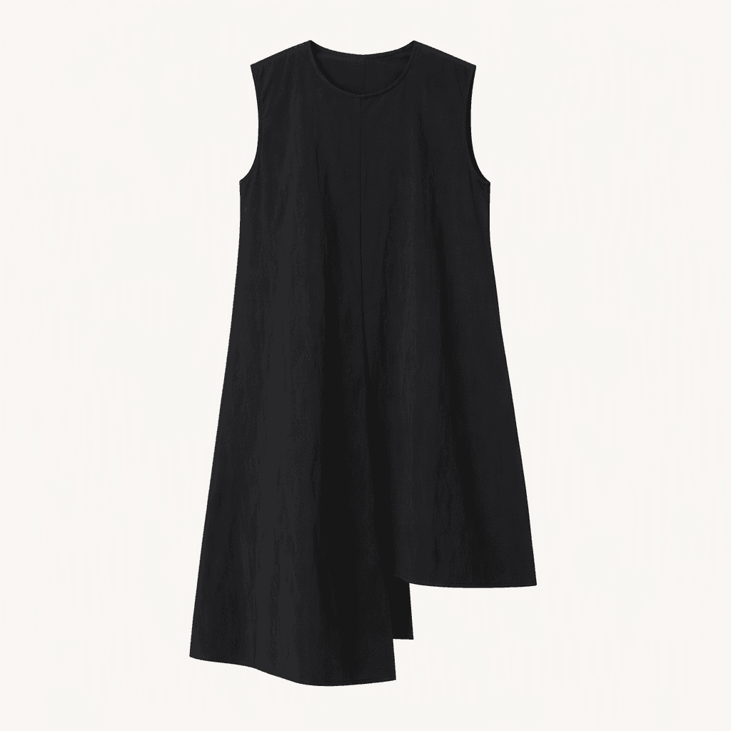 트리밍버드 언밸런스 민소매 미니 원피스 블랙[soa mini One-piece]